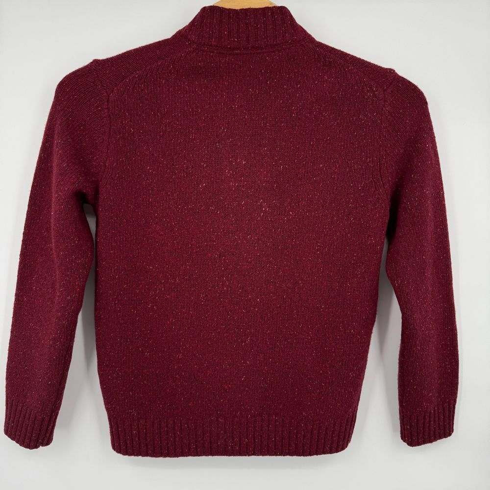 Untuckit Vangone Sweater Mens‎ Large Speckled Cranberry Lambswool Henley Style - Picture 3 of 7
